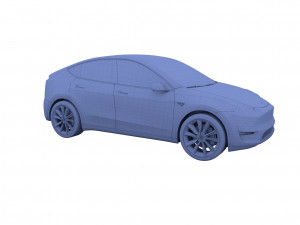 tesla model y rwd midnight silver with chassis Modelo 3D