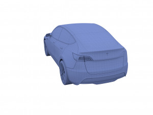 tesla model y rwd midnight silver with chassis Modelo 3D