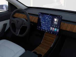 tesla model y white with interior 3D Model