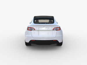 tesla model y white with interior Model 3D
