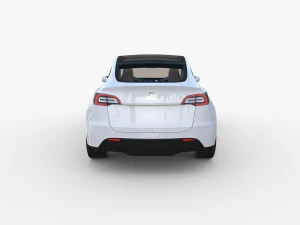 tesla model y white with interior 3D Model