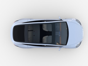 tesla model y white with interior Model 3D