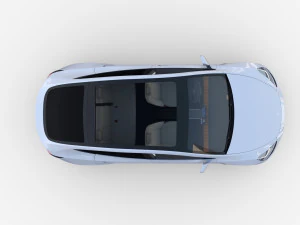 tesla model y white with interior 3D Model