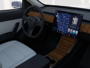 tesla model y white with interior 3D Model