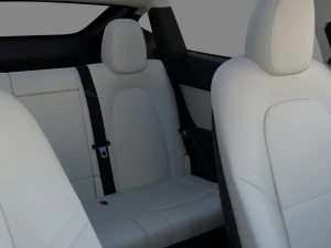tesla model y white with interior 3D Model
