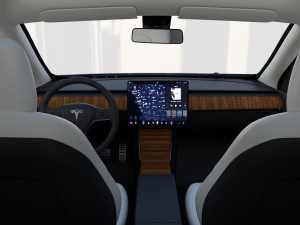 tesla model y white with interior Model 3D