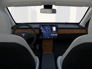tesla model y white with interior 3D Model