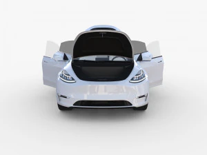 tesla model y white with interior 3D Model