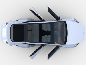 tesla model y white with interior Model 3D