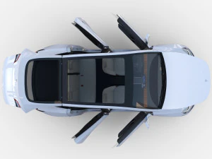 tesla model y white with interior 3D Model