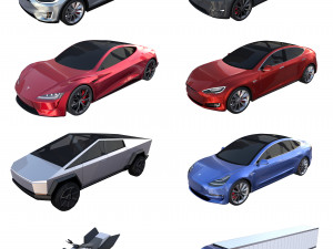 full tesla 2020 vehicle lineup 3D Model