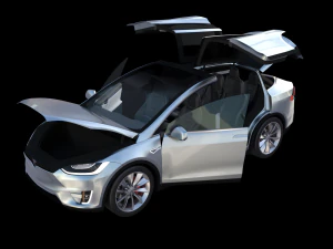 full tesla 2020 vehicle lineup with interiors 3D Model