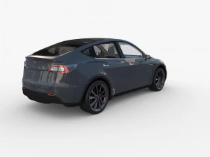 full tesla 2020 vehicle lineup with interiors 3D Model