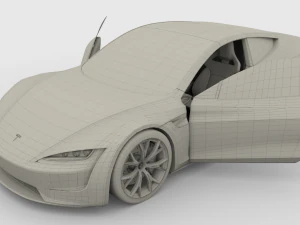 full tesla 2020 vehicle lineup with interiors 3D Model