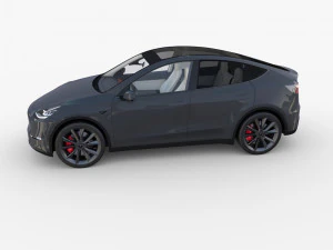full tesla 2020 vehicle lineup with interiors 3D Model