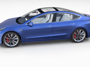 full tesla 2020 vehicle lineup with interiors Modèle 3D