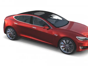 full tesla 2020 vehicle lineup with interiors 3D Model