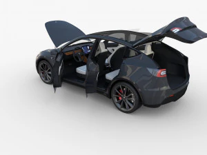 full tesla 2020 vehicle lineup with interiors 3D Model