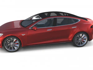 full tesla 2020 vehicle lineup with interiors 3D Model