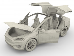 full tesla 2020 vehicle lineup with interiors Modèle 3D