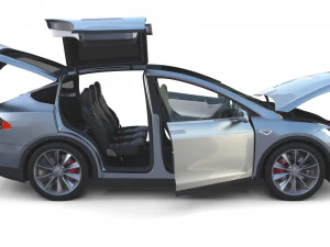 full tesla 2020 vehicle lineup with interiors 3D Model