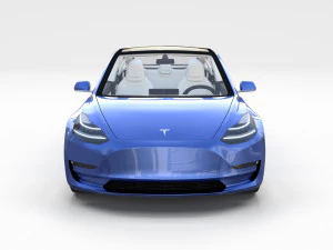 full tesla 2020 vehicle lineup with interiors 3D Model