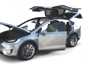 full tesla 2020 vehicle lineup with interiors 3D Model