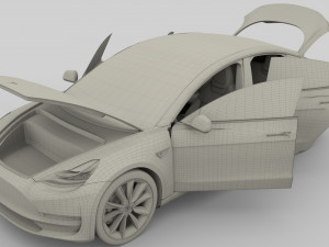 full tesla 2020 vehicle lineup with interiors Modèle 3D