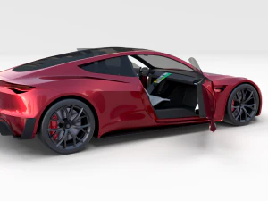 full tesla 2020 vehicle lineup with interiors 3D Model