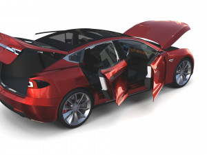 full tesla 2020 vehicle lineup with interiors Modèle 3D