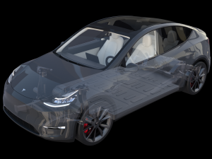 full tesla 2020 vehicle lineup with interiors and chassis Modelo 3D