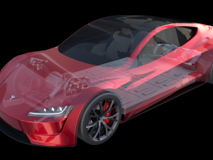 full tesla 2020 vehicle lineup with interiors and chassis Modelo 3D
