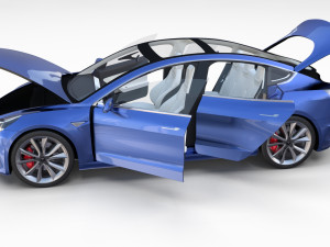 full tesla 2020 vehicle lineup with interiors and chassis Modelo 3D