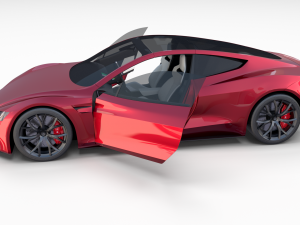 full tesla 2020 vehicle lineup with interiors and chassis Modelo 3D