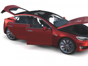 full tesla 2020 vehicle lineup with interiors and chassis Modelo 3D