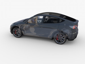 full tesla 2020 vehicle lineup with interiors and chassis Modelo 3D