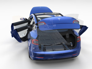 full tesla 2020 vehicle lineup with interiors and chassis Modelo 3D
