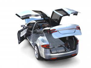 full tesla 2020 vehicle lineup with interiors and chassis Modelo 3D