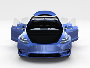 full tesla 2020 vehicle lineup with interiors and chassis Modelo 3D