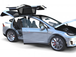 full tesla 2020 vehicle lineup with interiors and chassis Modelo 3D