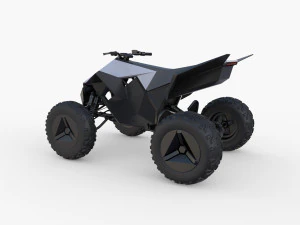 tesla cybertruck and cyberquad pack with interior 3D Model