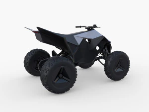 tesla cybertruck and cyberquad pack with interior 3D Model