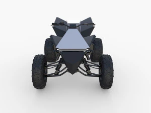 tesla cybertruck and cyberquad pack with interior 3D Model
