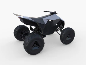 tesla cybertruck and cyberquad pack with interior 3D Model