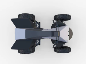 tesla cybertruck and cyberquad pack with interior 3D Model