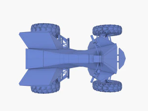 tesla cybertruck and cyberquad pack with interior 3D Model
