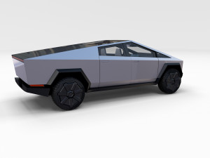 tesla cybertruck and cyberquad pack with interior 3D 模型
