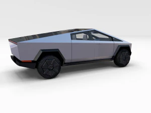 tesla cybertruck and cyberquad pack with interior 3D Model