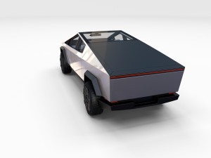 tesla cybertruck and cyberquad pack with interior 3D 模型