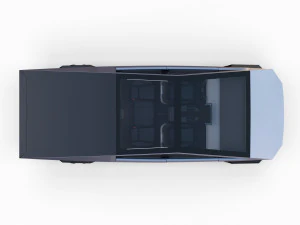 tesla cybertruck and cyberquad pack with interior 3D Model